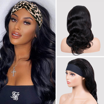 UIWIG 1B DEEP WAVE HUMAN HAIR HEADBAND WIGS