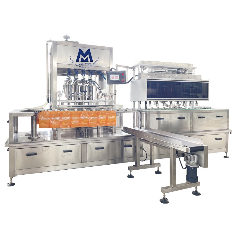 Automatic nutrient solution liquid detergent doypack and spout pouch filling capping machine